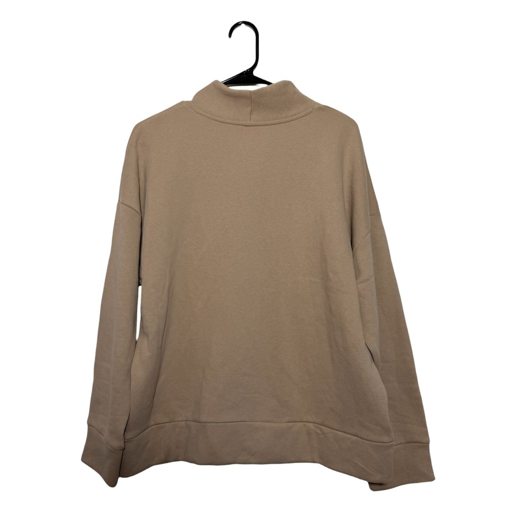 Sonoma Athleisure Quarter Zip Fleece Tan Pullover Sweatshirt Women's Size XL NWT - Picture 2 of 7